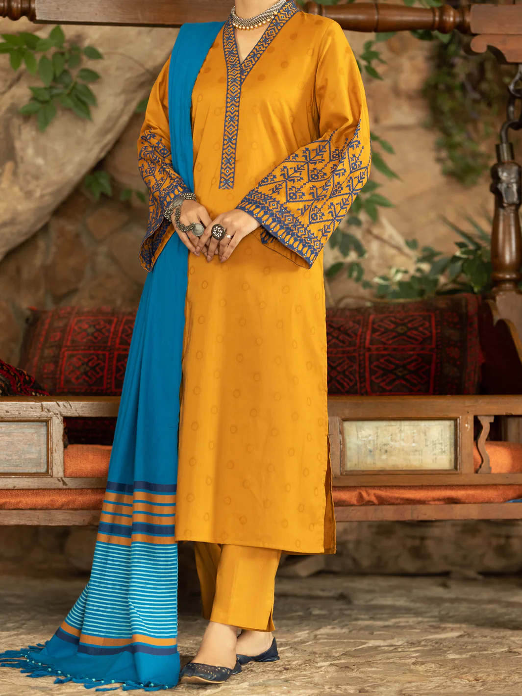 Mustard 3Pc Stitched - AWP-3PS-568 - Image 2