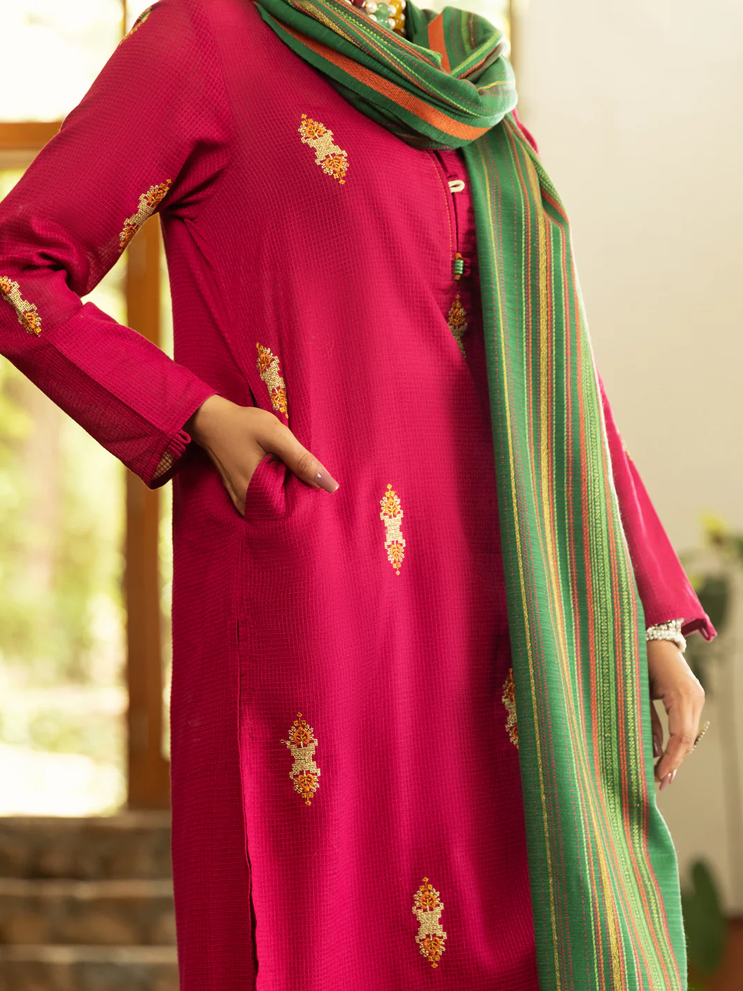 Pink 3Pc Stitched - AWP-3PS-570 - Image 4