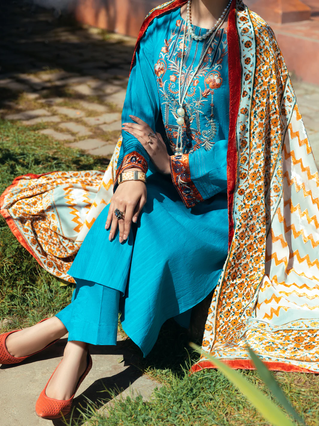 Turquoise 3Pc Stitched - AWP-3PS-584 - Image 2