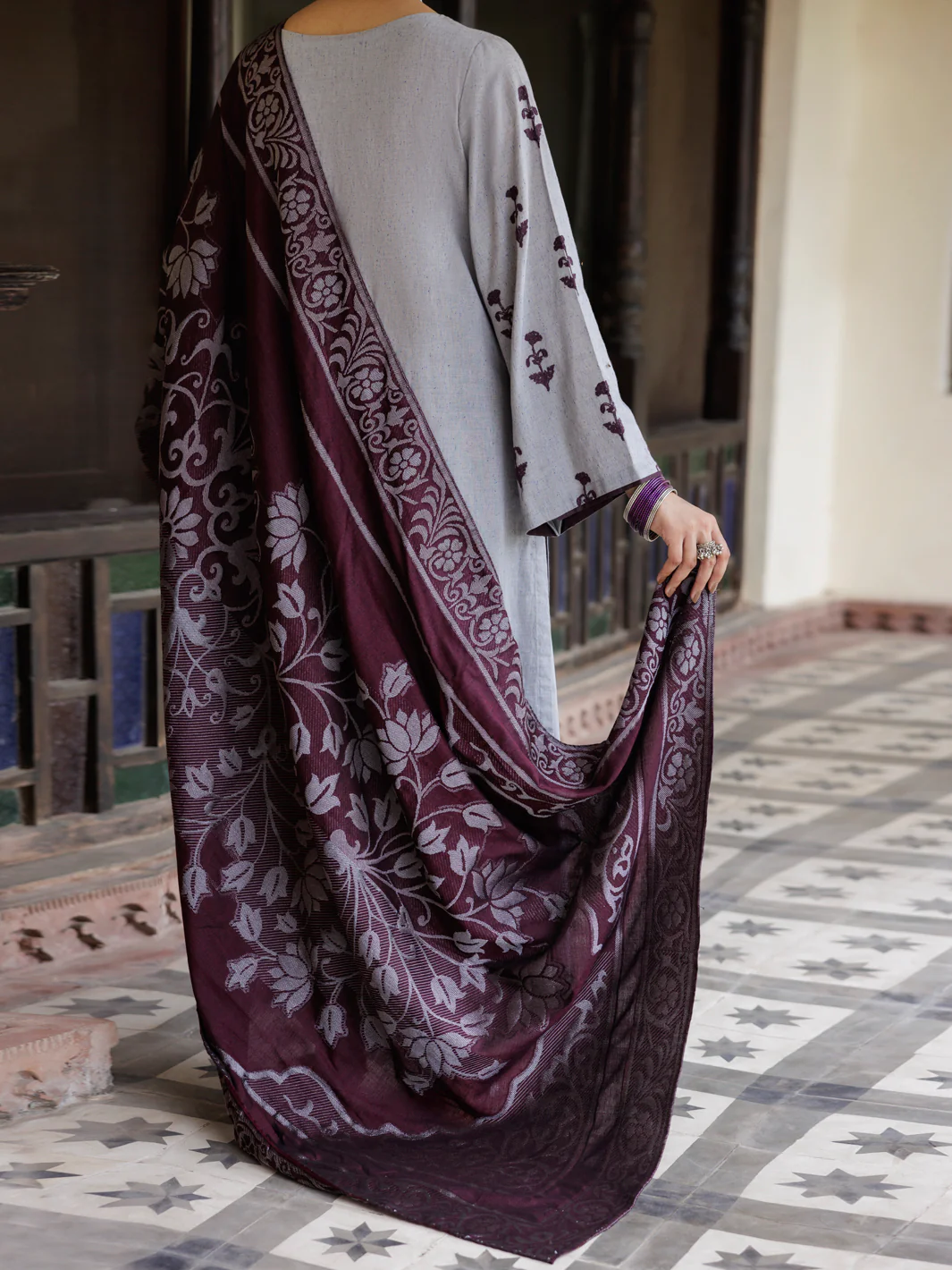 Grey Dobby  3Pc Unstitched - AWP-3PS-650 - Image 2