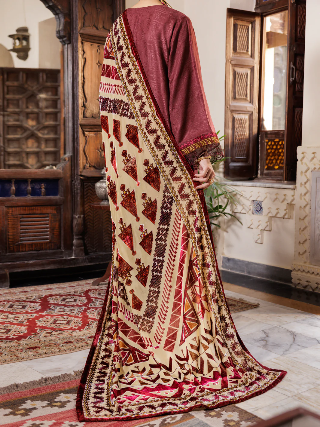 Maroon Acrylic 3Pc Stitched - AWP-3PS-656 - Image 2