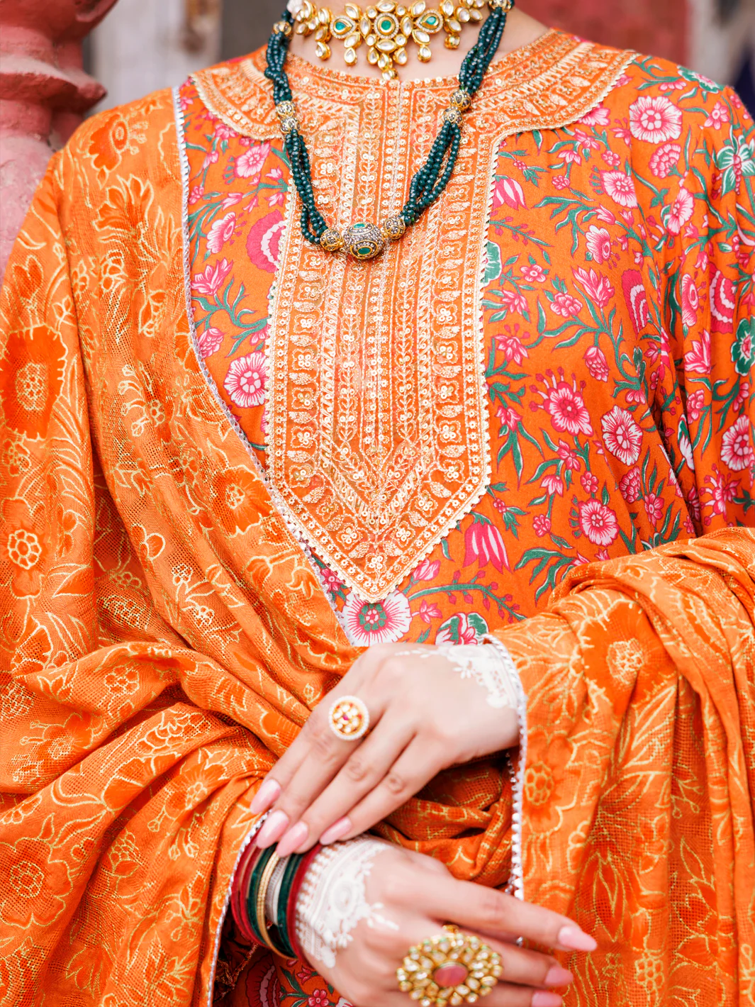 Orange Maple Silk 3Pc Unstitched - AWP-3PS-670 - Image 5