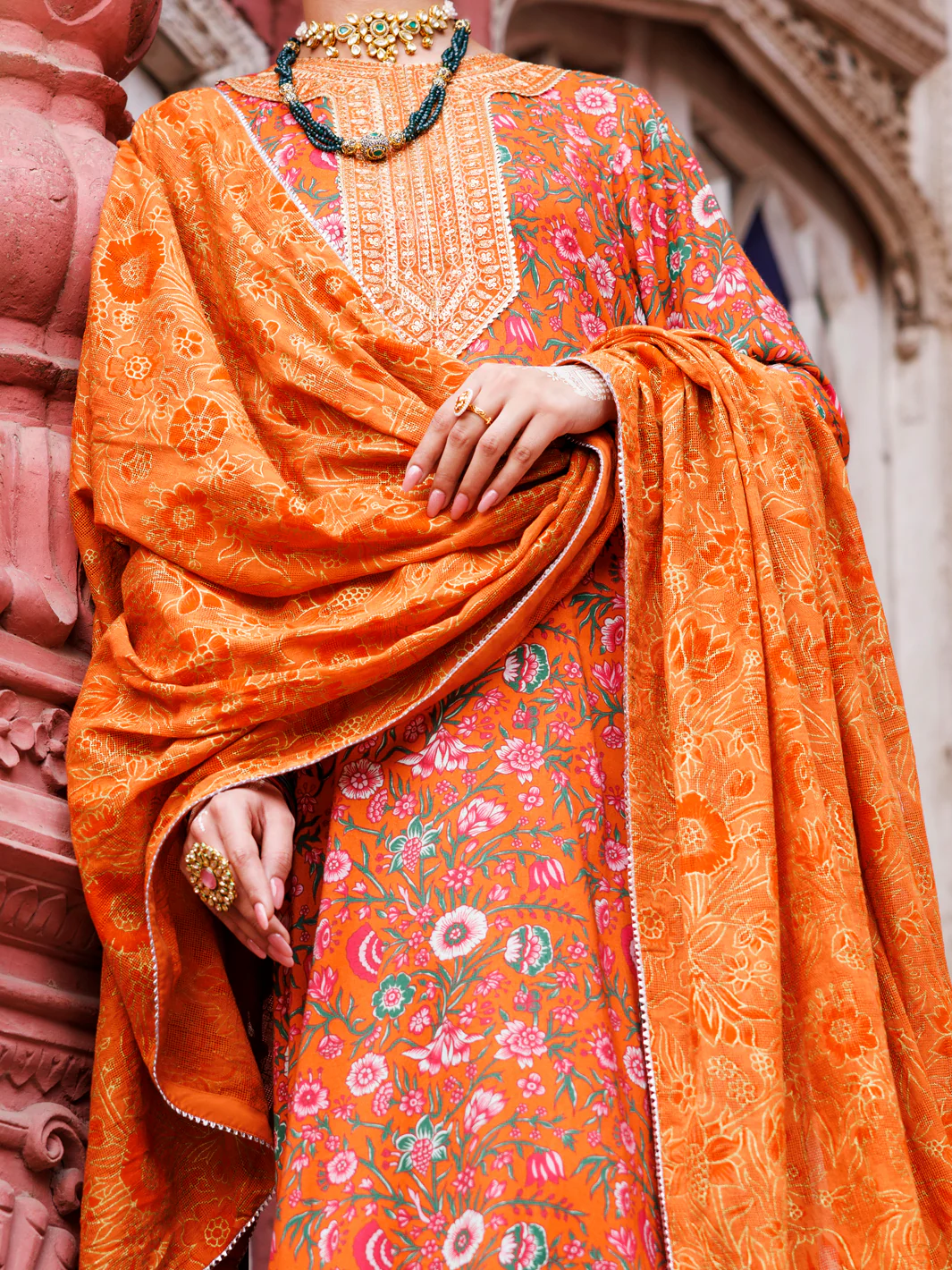 Orange Maple Silk 3Pc Stitched - AWP-3PS-670 - Image 3