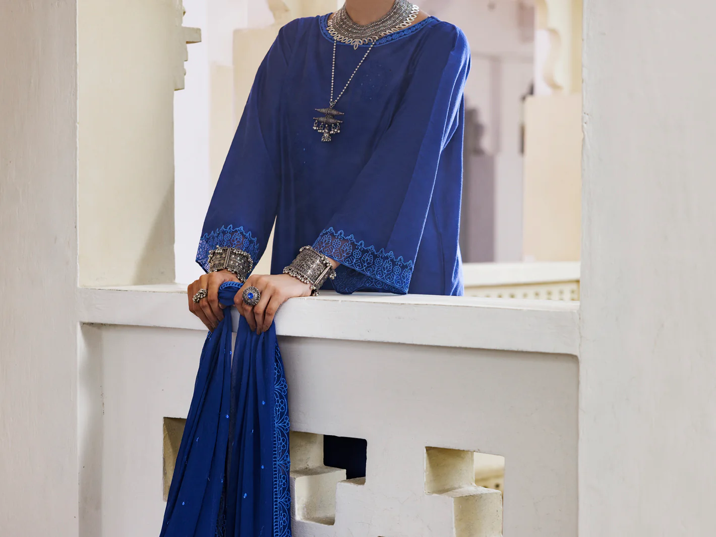 Blue Yarn Dyed 3Pc Stitched - AWP-3PS-682 - Image 4