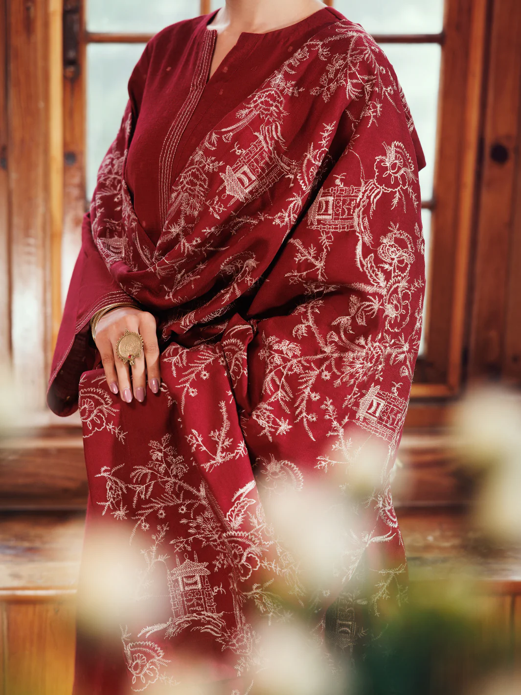 Maroon Dobby 3Pc Stitched - AWP-3PS-696 - Image 2