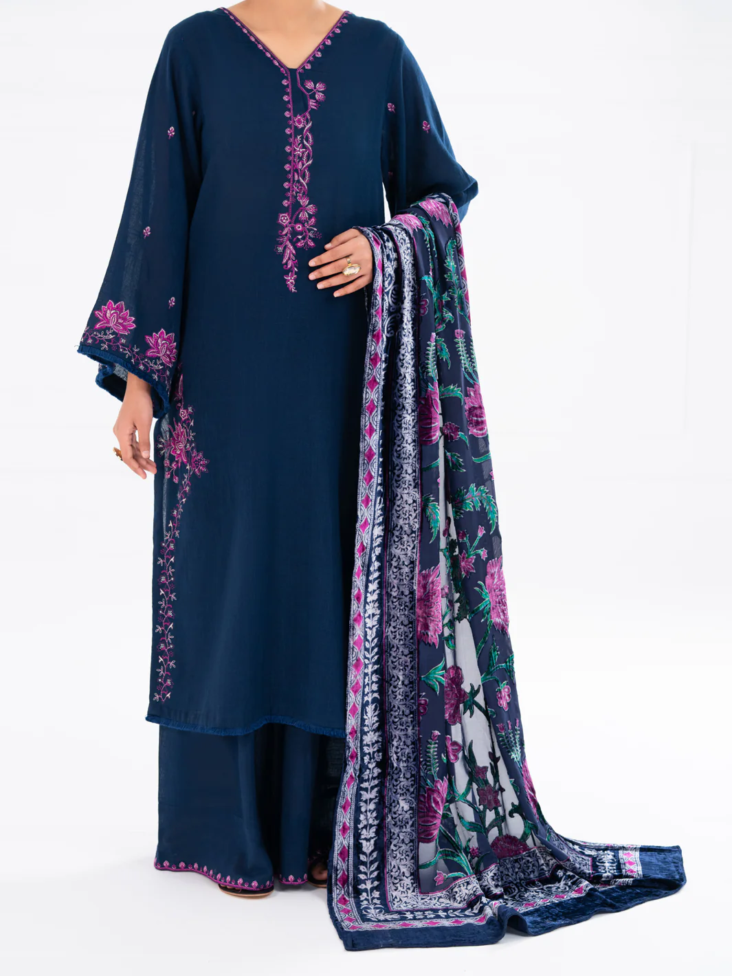 Blue Crosshatch 3Pc Stitched - AWP-3PS-709 - Image 2