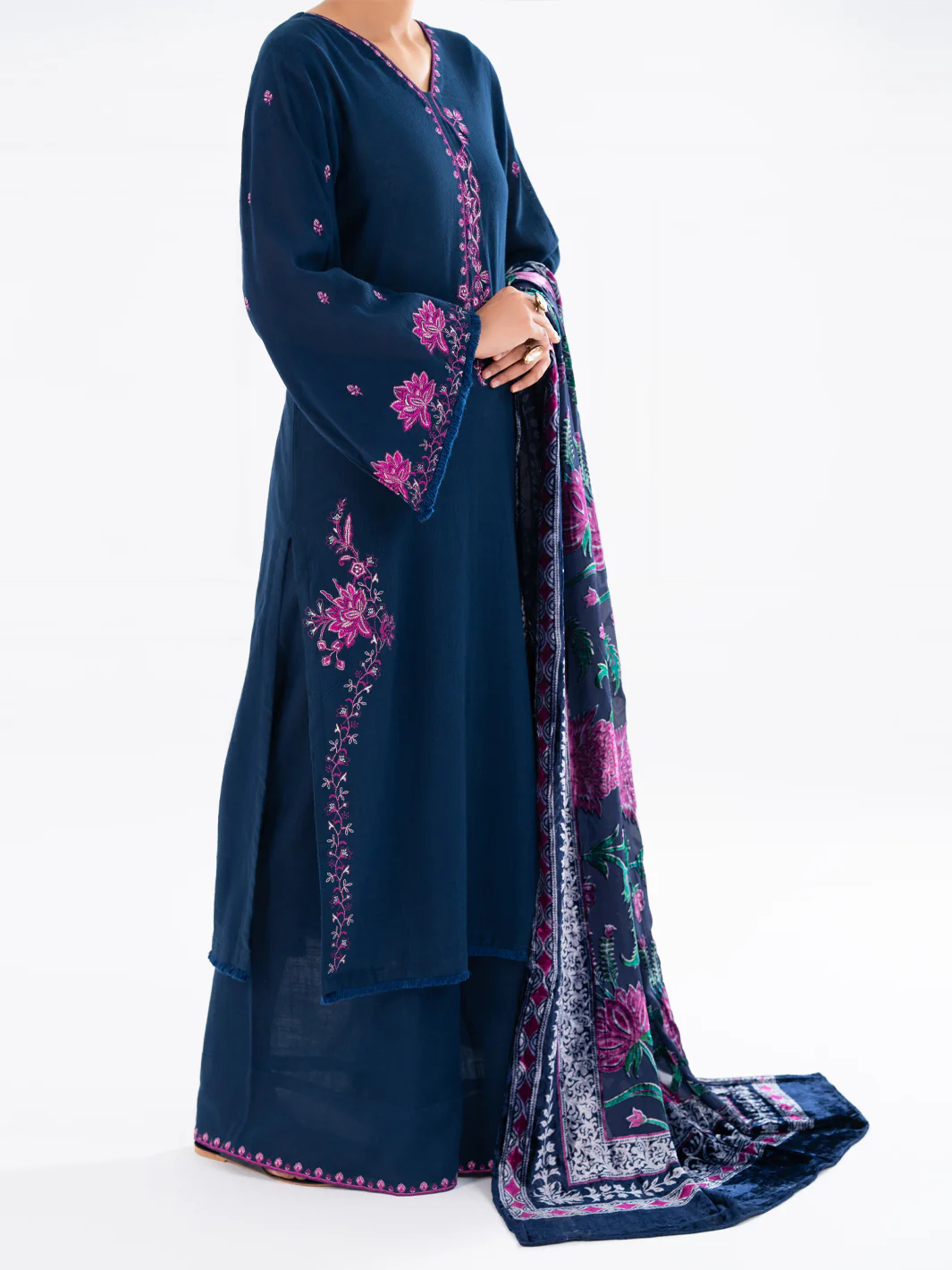 Blue Crosshatch 3Pc Stitched - AWP-3PS-709 - Image 4