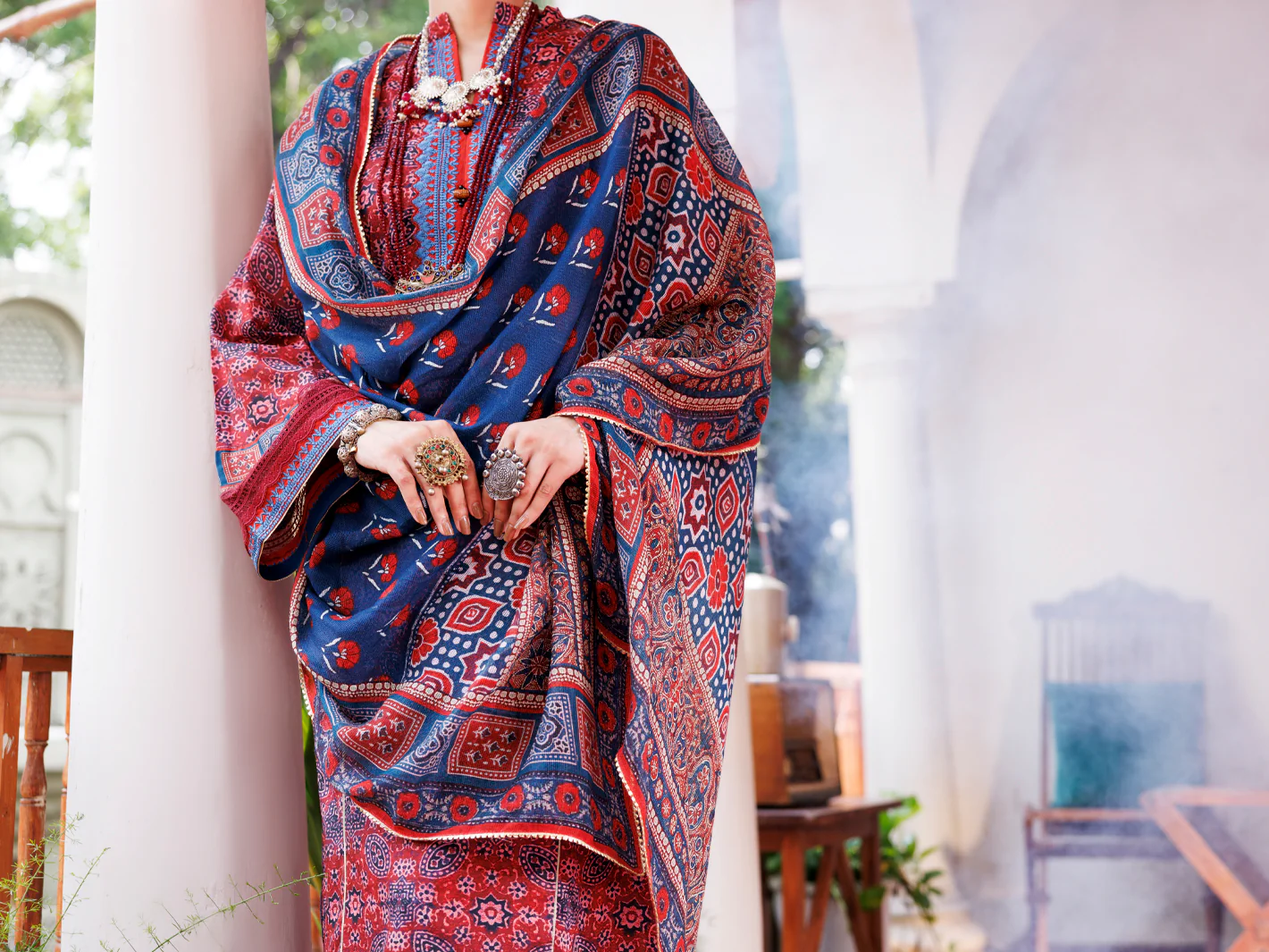 Maroon Cambric 3Pc Unstitched - AWP-3PS-737B - Image 4