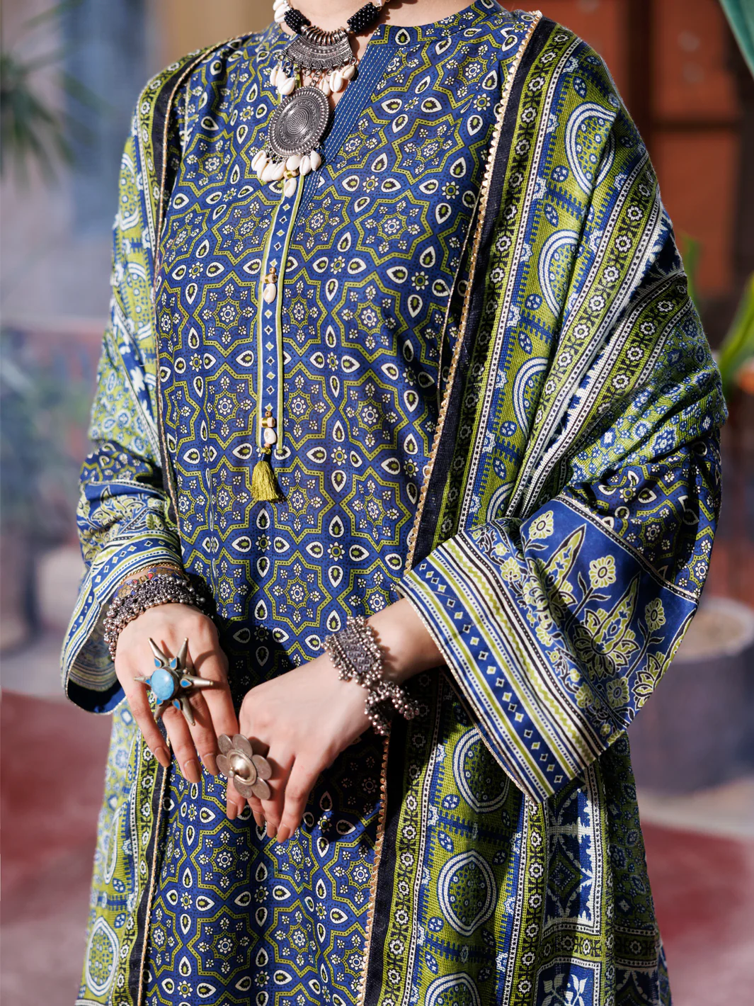 Blue Cambric 3Pc Stitched - AWP-3PS-738A - Image 3