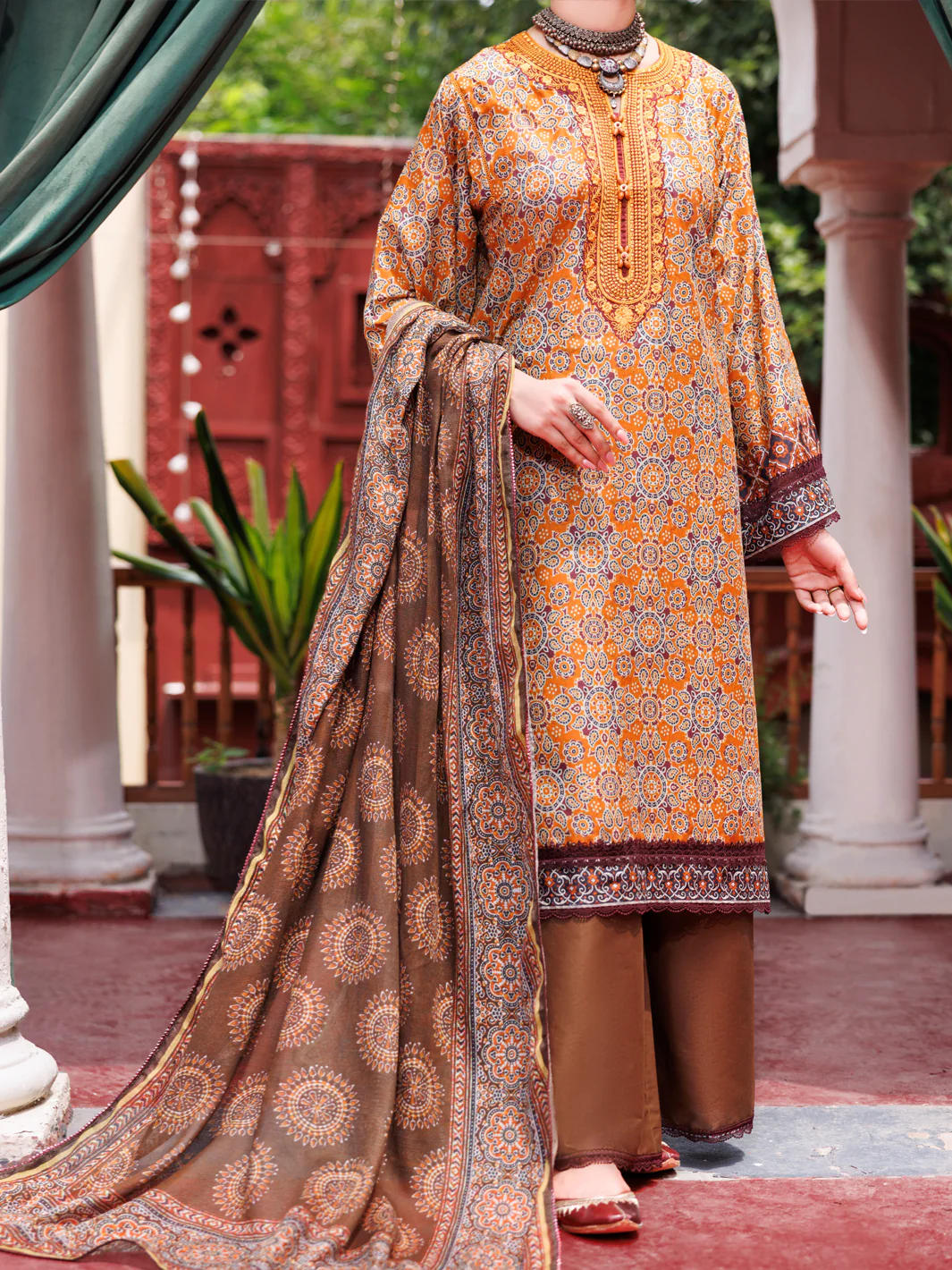 Mustard Cambric 3Pc Unstitched - AWP-3PS-739B - Image 2