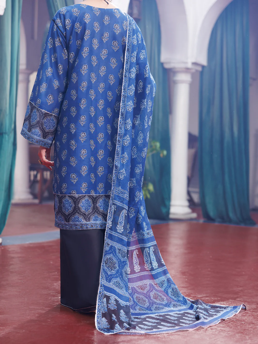 Blue Cambric 3Pc Stitched - AWP-3PS-741A - Image 2