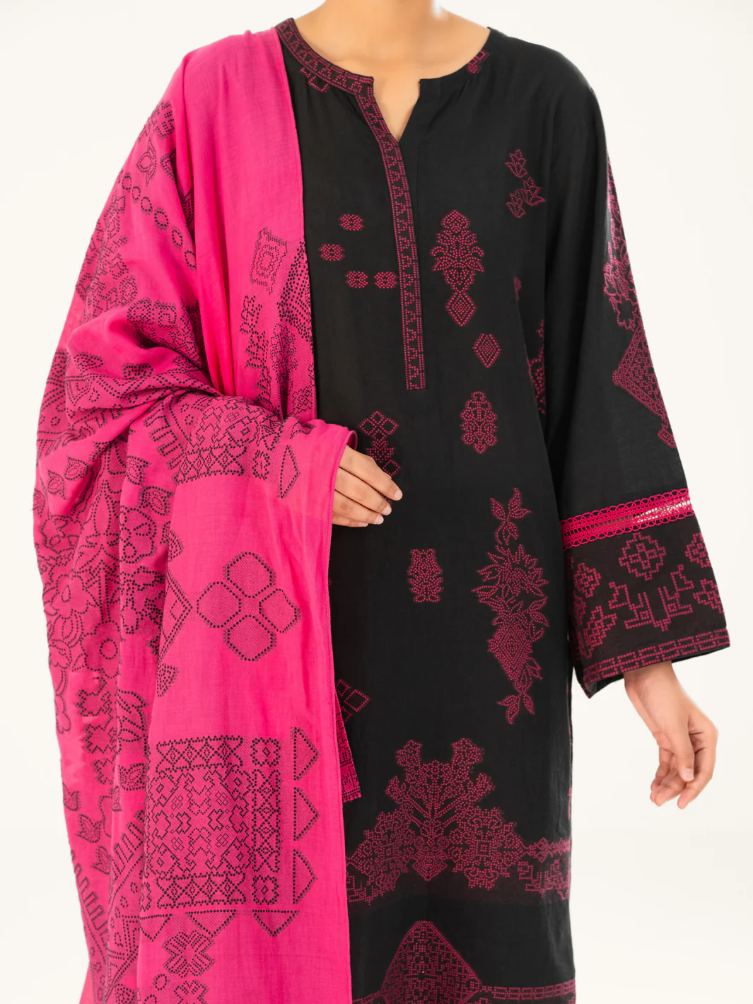 Black Jacquard 3Pc Stitched - AWP-3PS-750 - Image 6