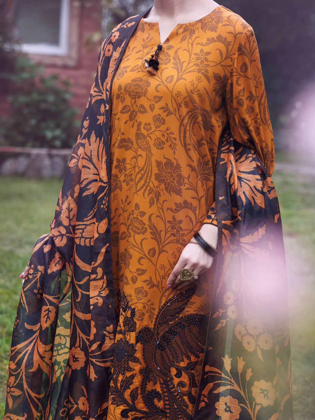 Mustard Viscose 3Pc Stitched - AWP-3PS-753 - Image 2