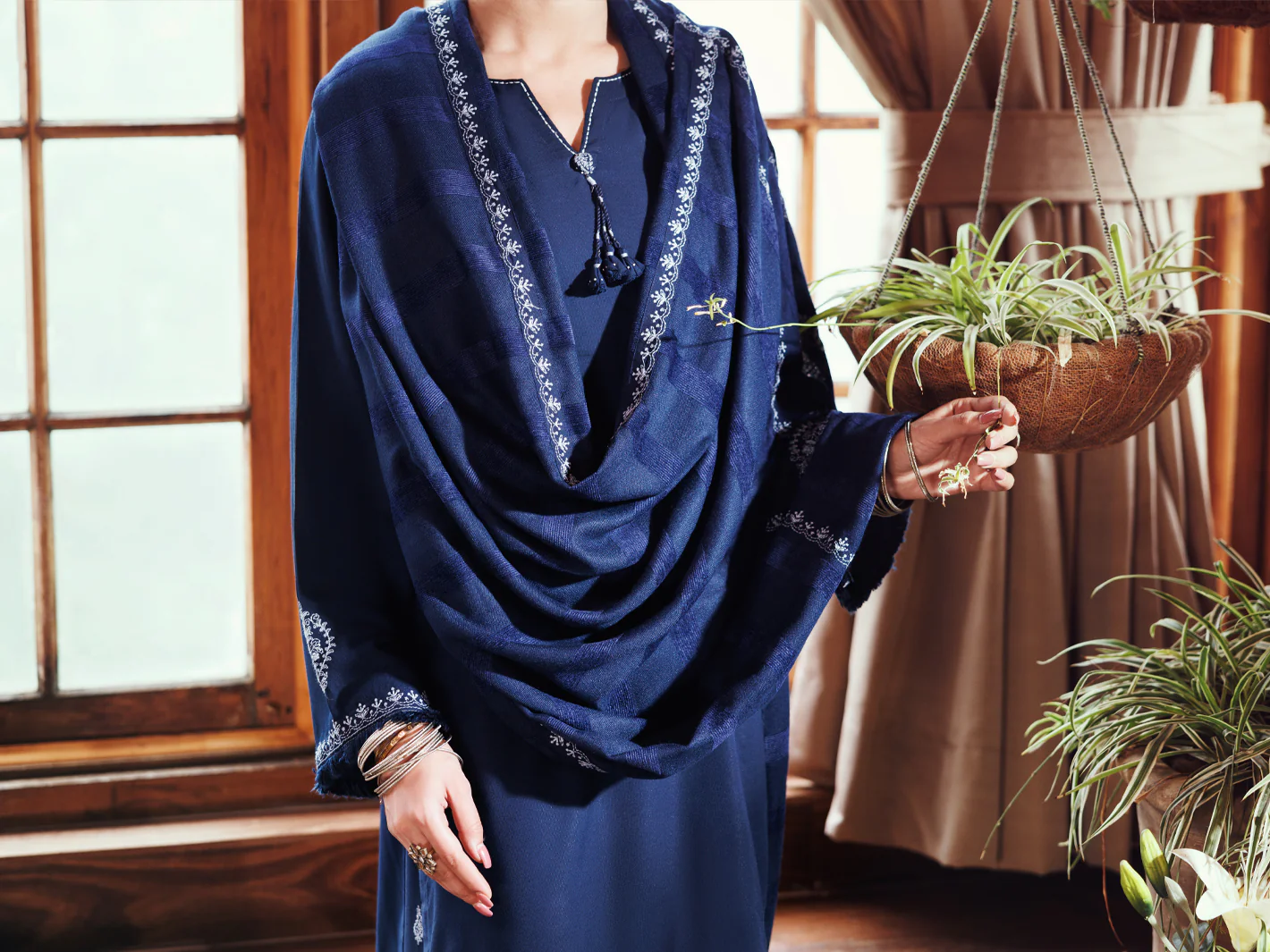 Blue Viscose Karandi Dyed 3Pc Stitched - AWP-3PS-762 - Image 5