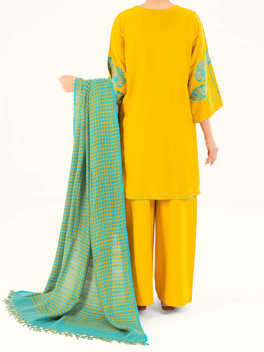 Mustard Light Khaddar 3Pc Stitched - AWP-3PS-775 - Image 6