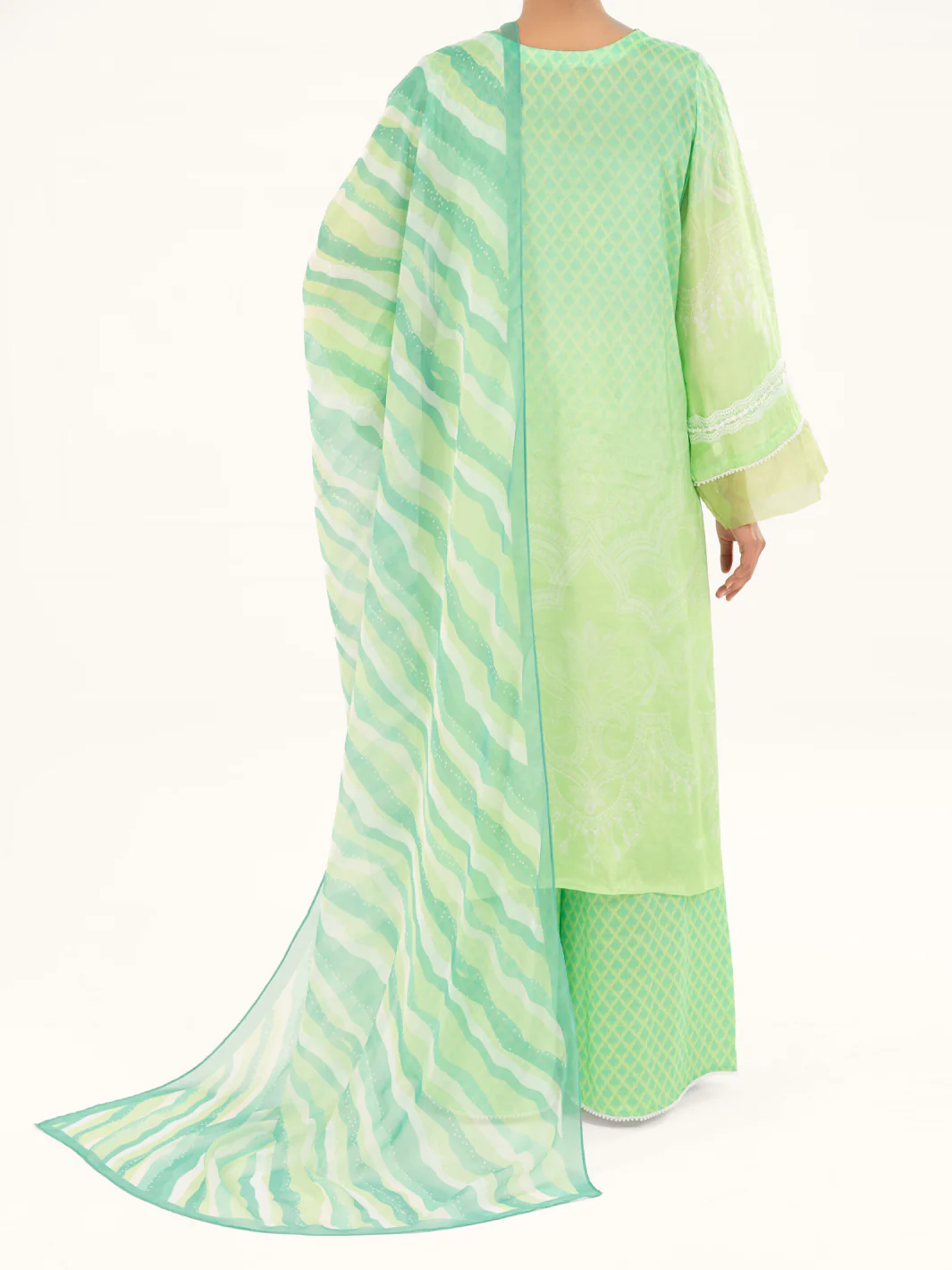 Light Green Thai Silk 3Pc Stitched - AWP-3PS-782 - Image 5
