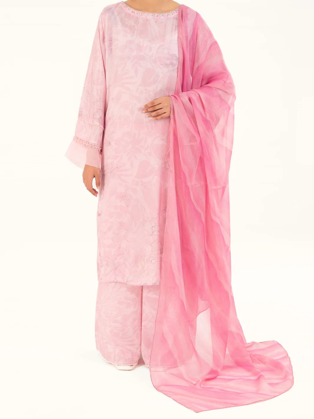 Light Pink Thai Silk 3Pc Stitched - AWP-3PS-784 - Image 4