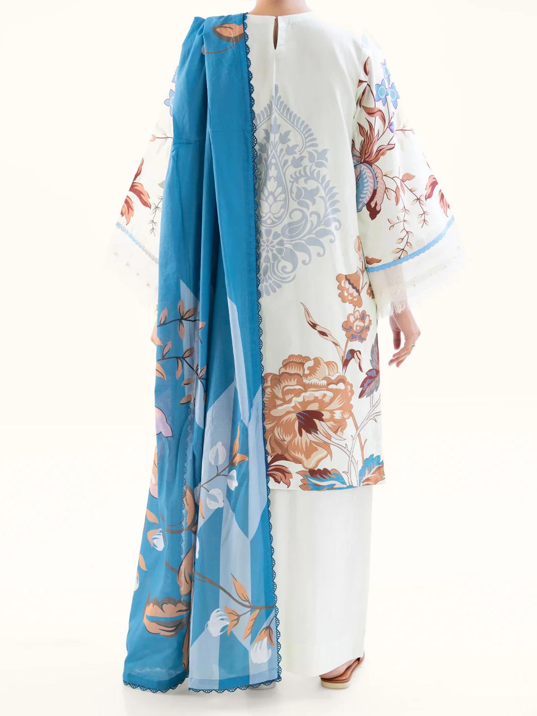 Cream Cambric 3Pc Unstitched - AWP-3PS-789 - Image 2
