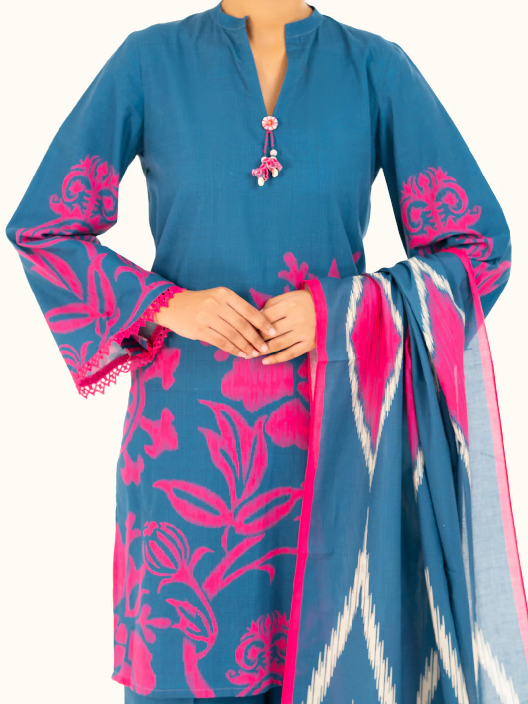 Blue Cambric 3Pc Unstitched - AWP-3PS-793 - Image 3