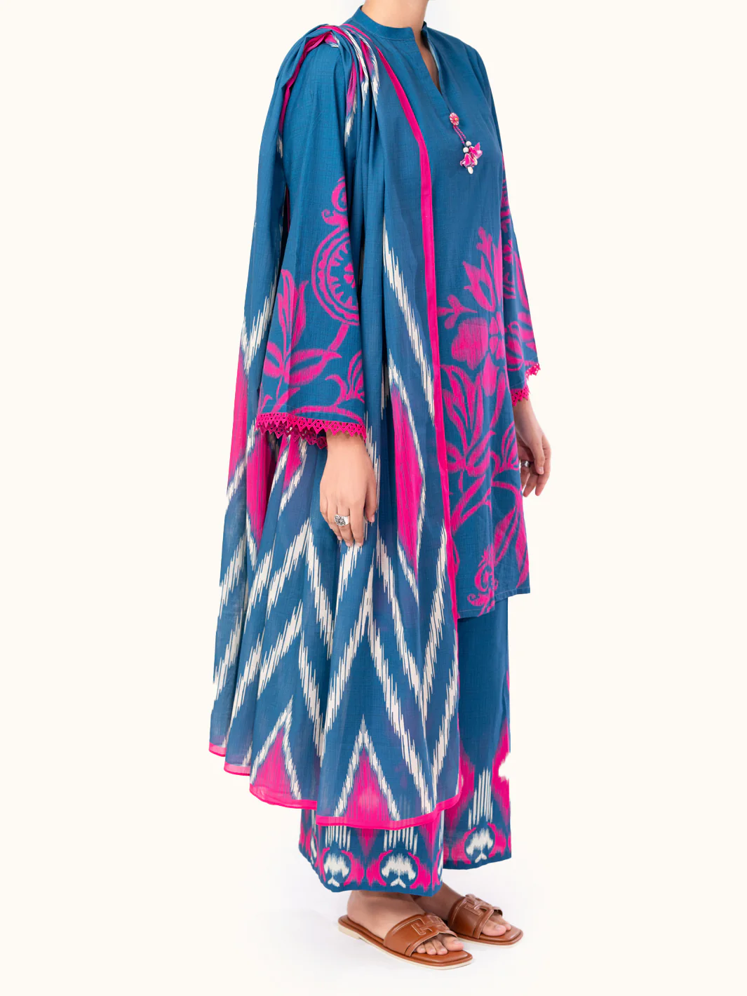 Blue Cambric 3Pc Unstitched - AWP-3PS-793 - Image 4