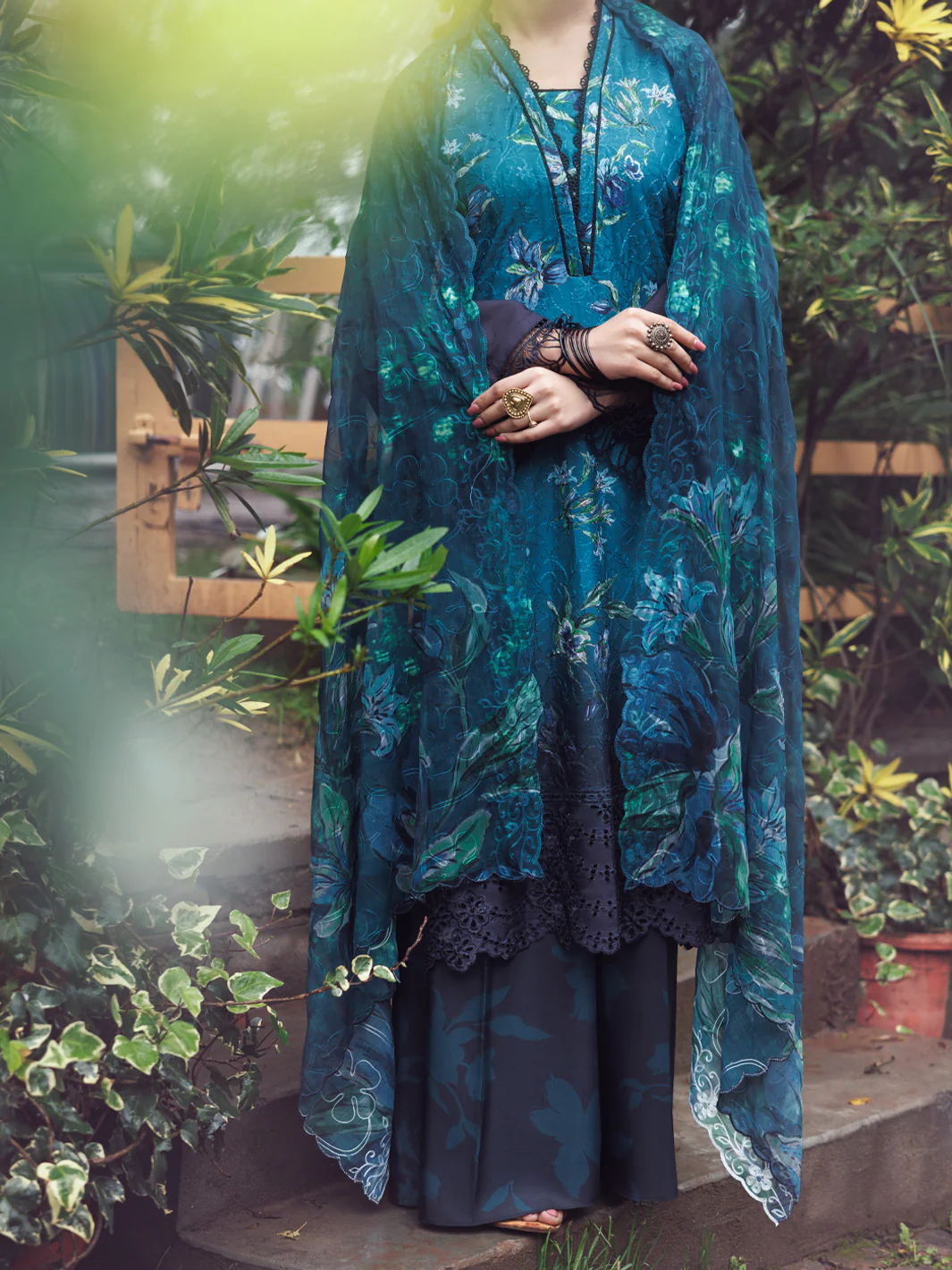 Teal Silk Lawn 3Pc Unstitched - AWP-3PS-794