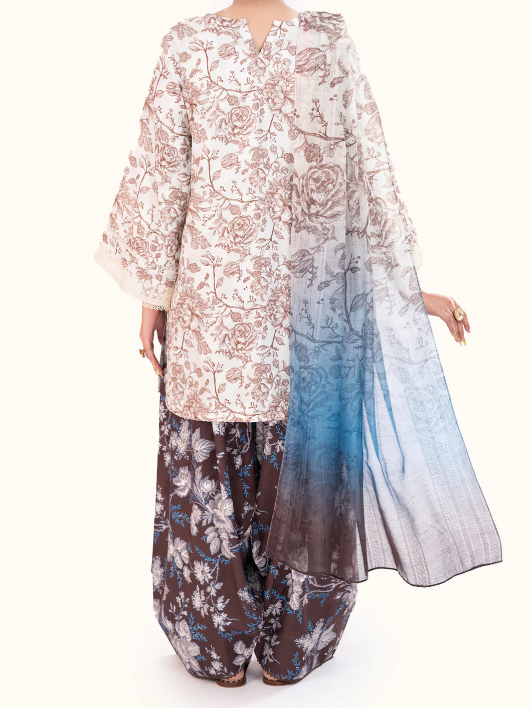 Beige Poly-Jacquard 3Pc Stitched - AWP-3PS-799 - Image 2