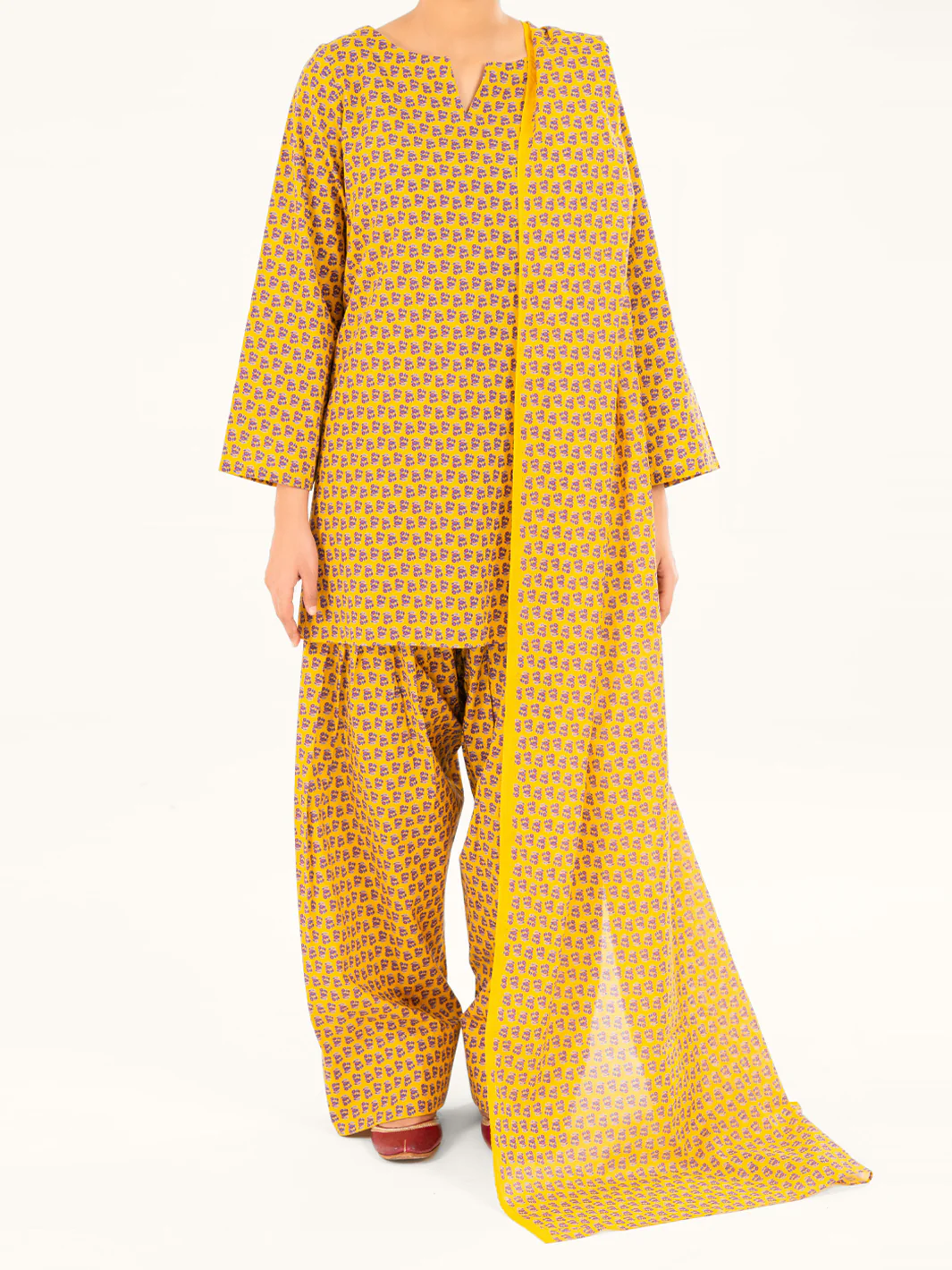 Mustard Lawn 3Pc Stitched - AWP-3PS-857 - Image 5