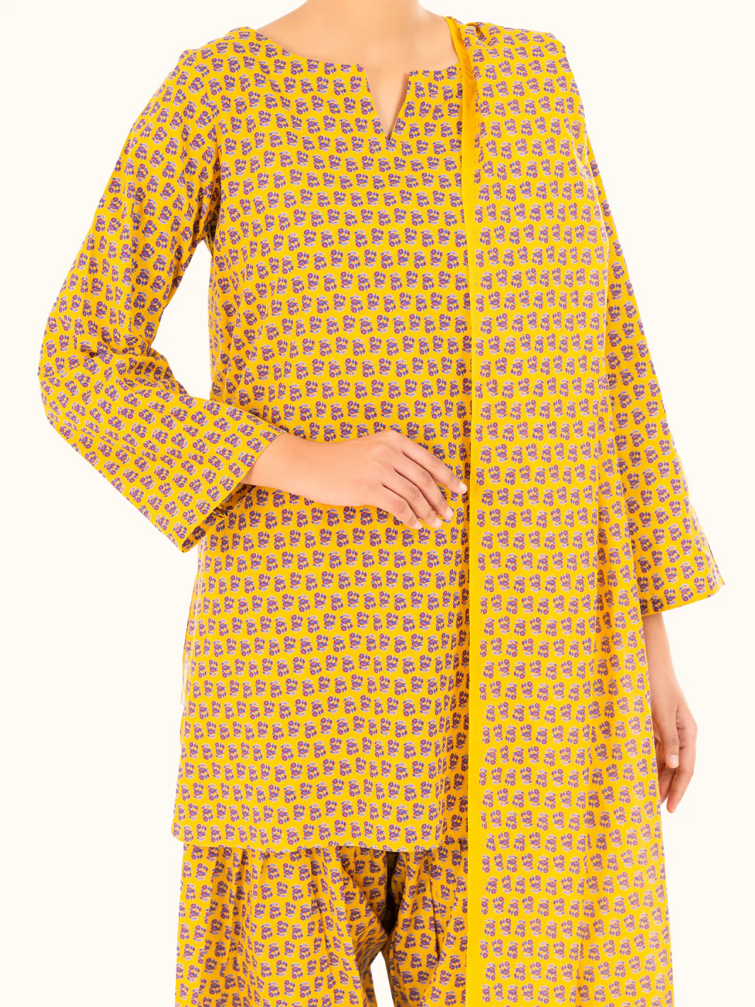 Mustard Lawn 3Pc Stitched - AWP-3PS-857 - Image 8
