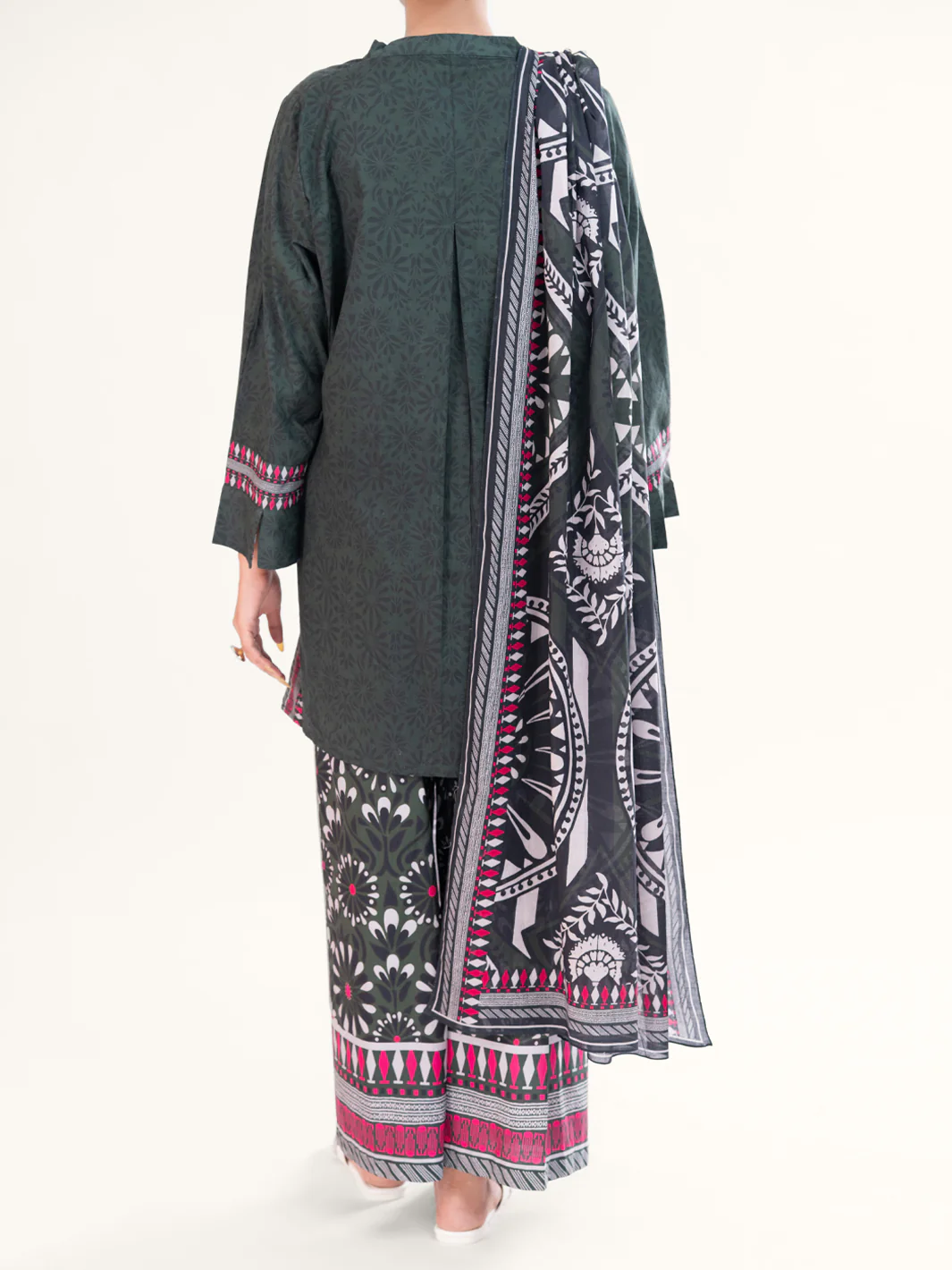 Charcoal Lawn 3Pc Stitched - AWP-3PS-860 - Image 5