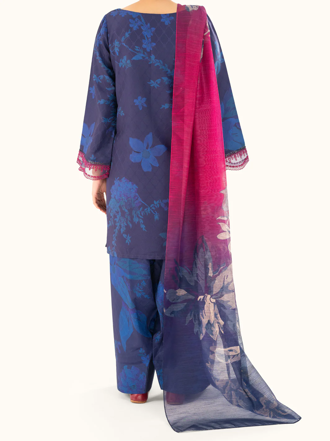 Blue Swiss Jacquard 3Pc Stitched - AWP-3PS-866 - Image 3