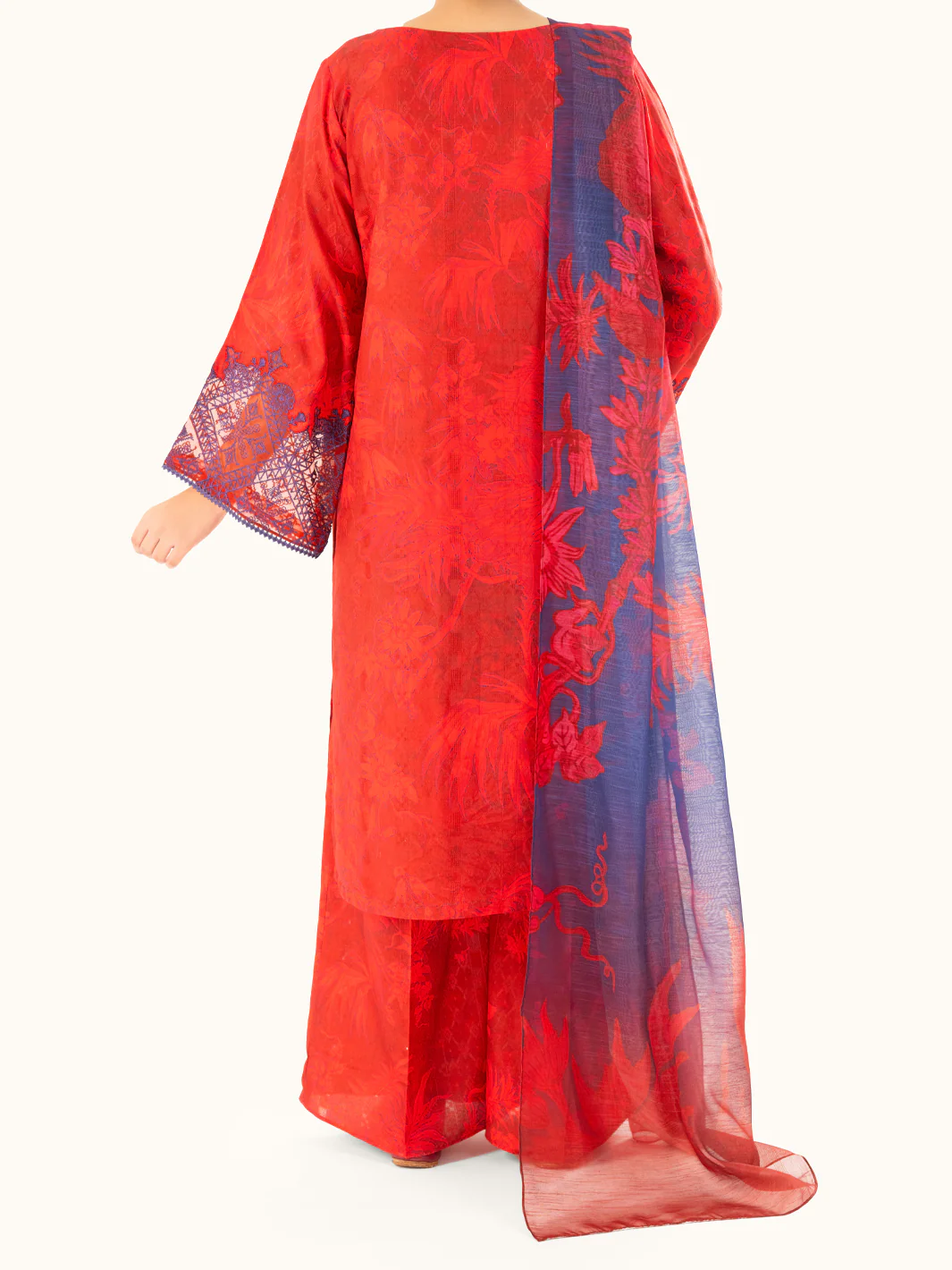 Red Swiss Jacquard 3Pc Stitched - AWP-3PS-867 - Image 3