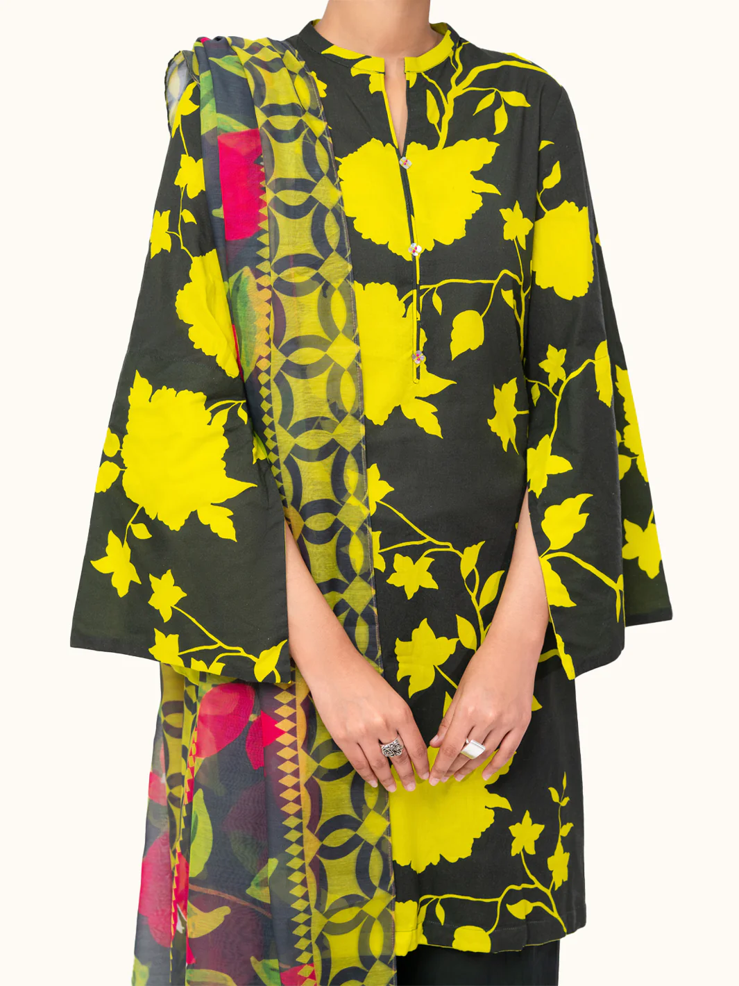 Black Cambric 3Pc Unstitched - AWP-3PS-872 - Image 4