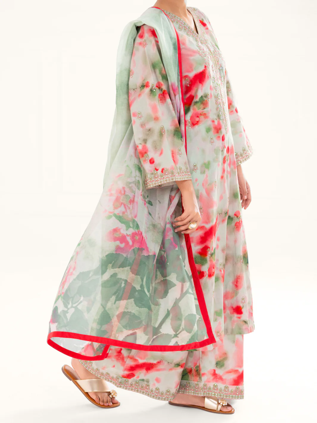 Light Green Cambric 3Pc Unstitched - AWP-3PS-876 - Image 5
