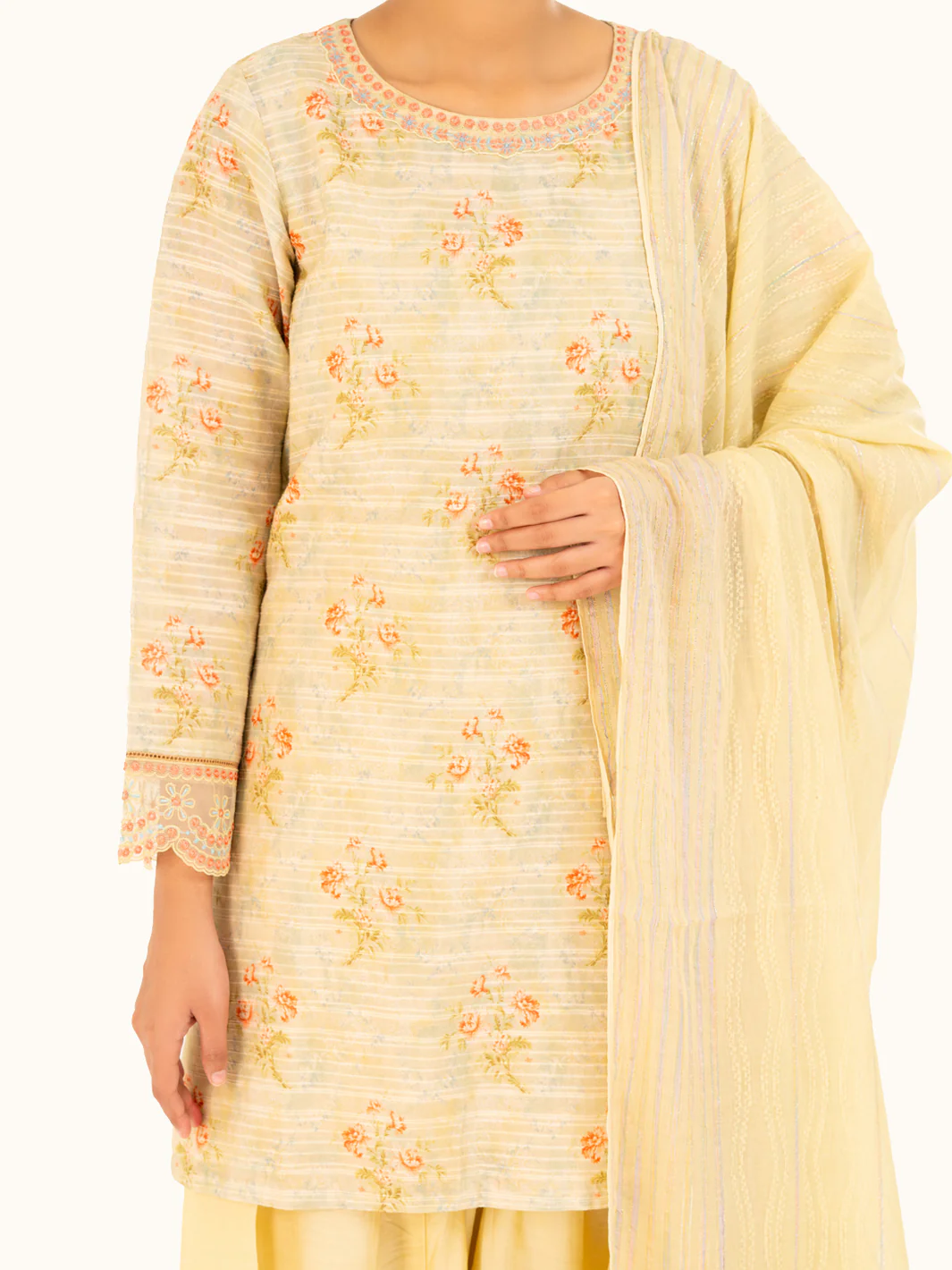 Cream Dobby 3Pc Stitched - AWP-3PS-878 - Image 5