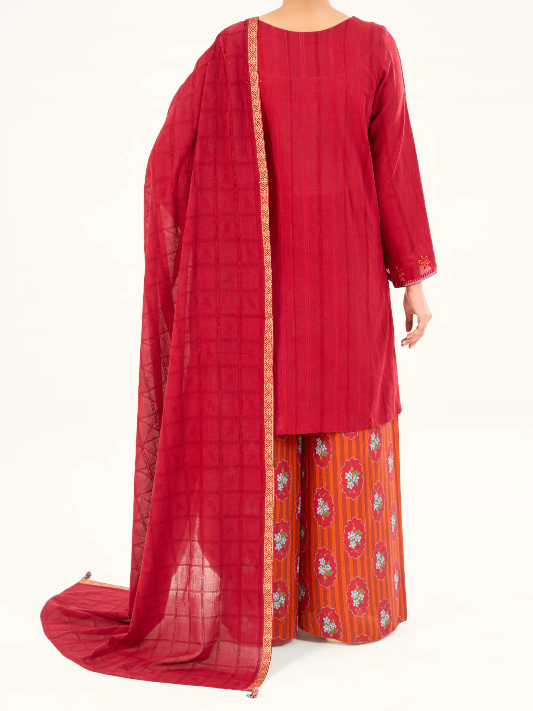 Maroon Dobby 3Pc Stitched - AWP-3PS-884 - Image 5