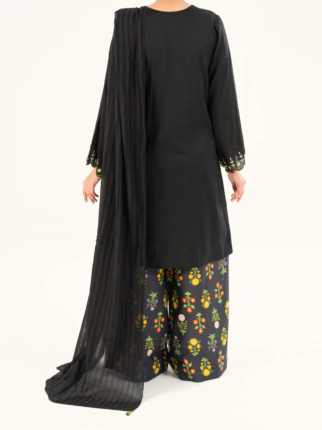 Black Dobby 3Pc Stitched - AWP-3PS-885 - Image 3