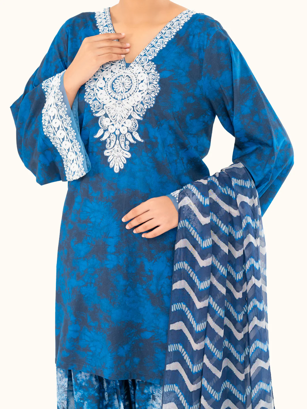 Blue Cambric 3Pc Stitched - AWP-3PS-886 - Image 5