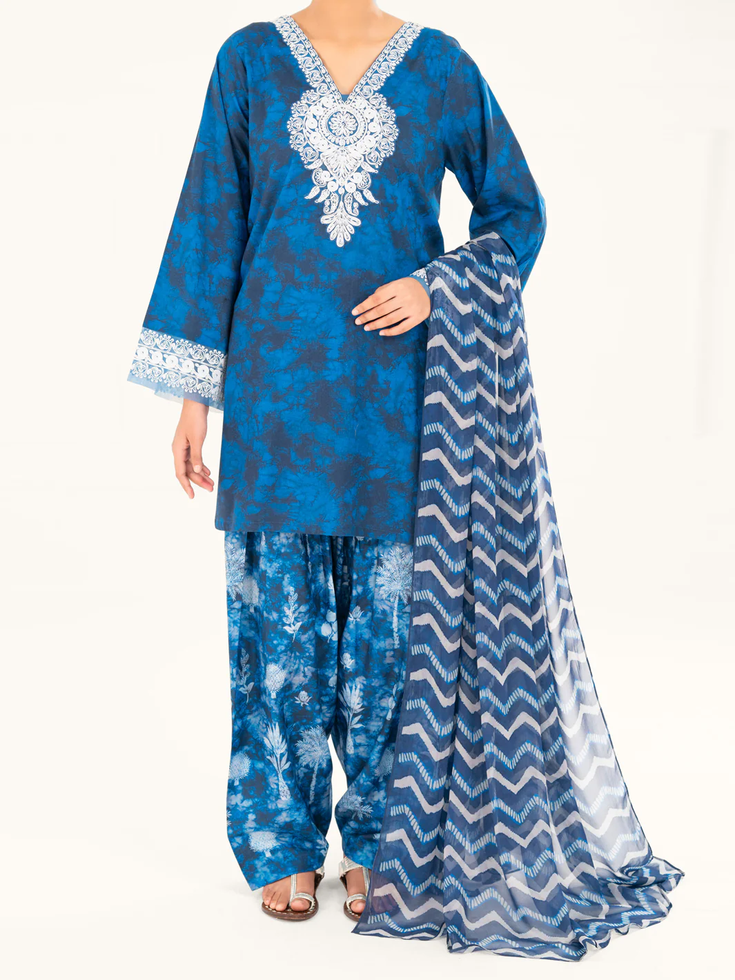Blue Cambric 3Pc Stitched - AWP-3PS-886 - Image 6