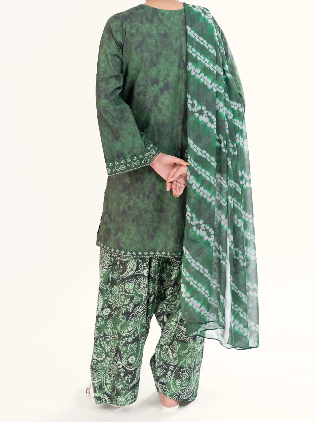 Green Cambric 3Pc Stitched - AWP-3PS-887 - Image 4
