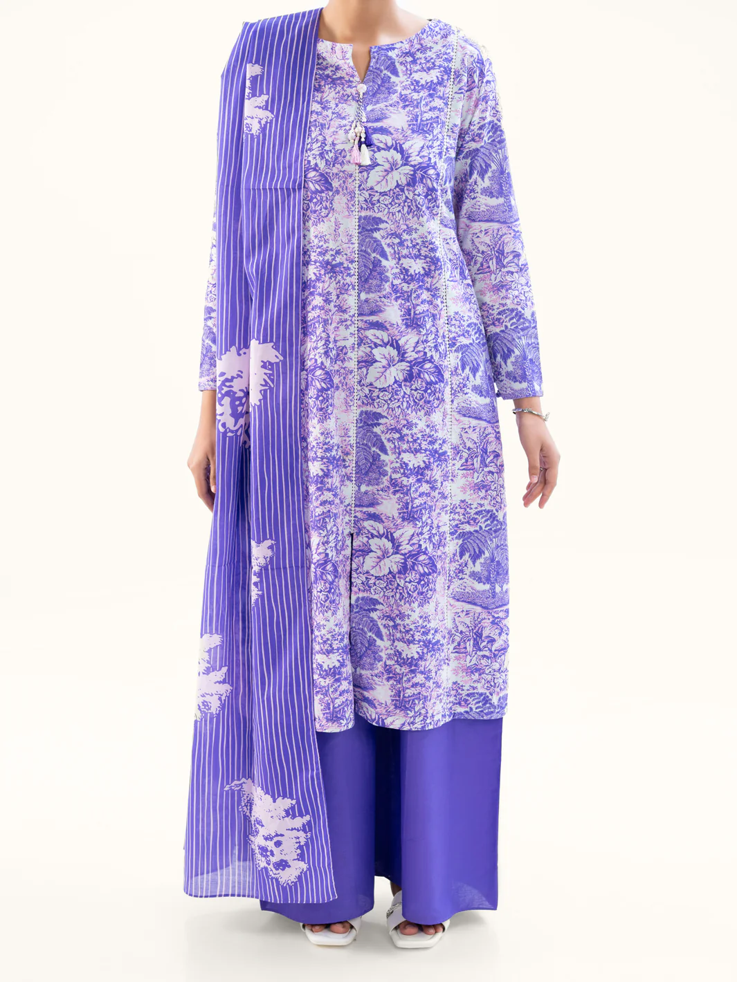 Purple Cambric 3Pc Unstitched - AWP-3PS-894 - Image 5