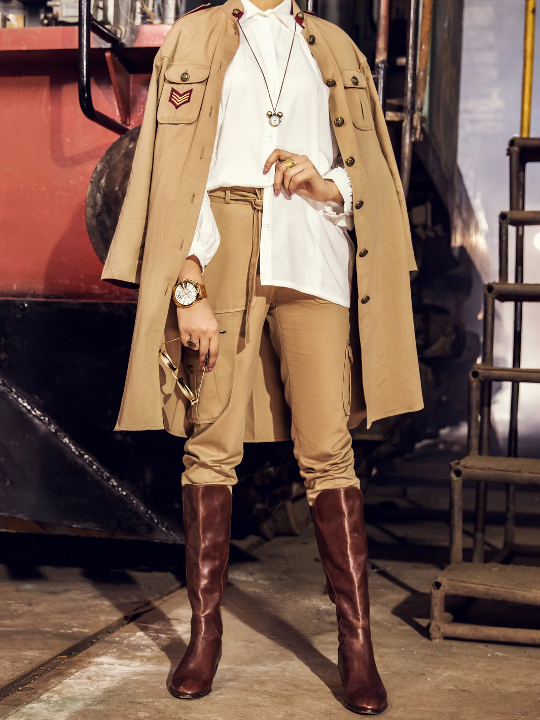 Khaki Twill Cotton Jacket - AWP-JT-385 - Image 3