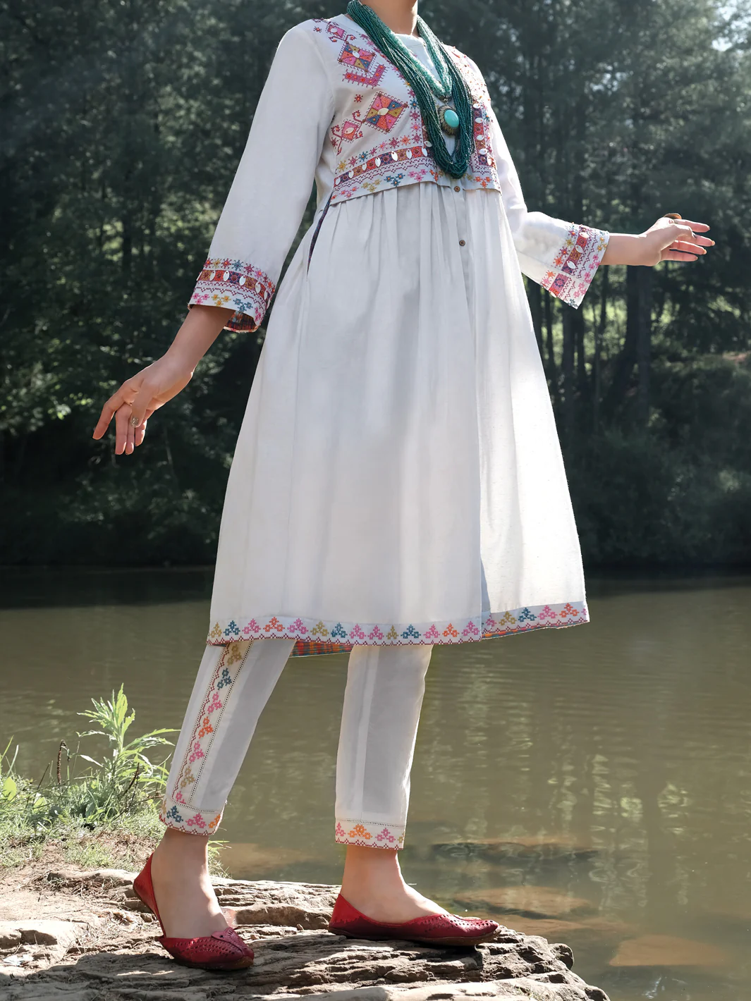 Off White Karandi Tunic - AWP-LK-290