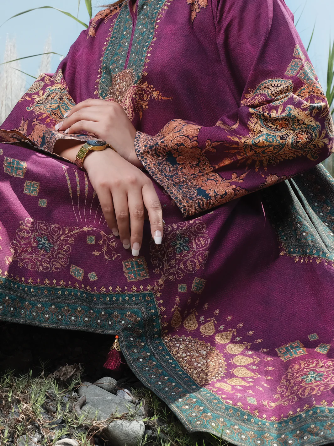 Purple Cambric Tunic - AWP-LK-299 - Image 2