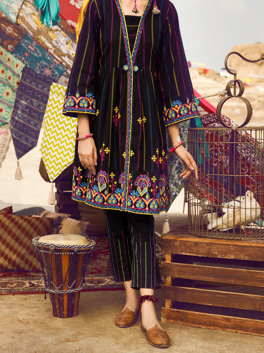 Black Yarn Dyed Tunic - AWP-LK-315A