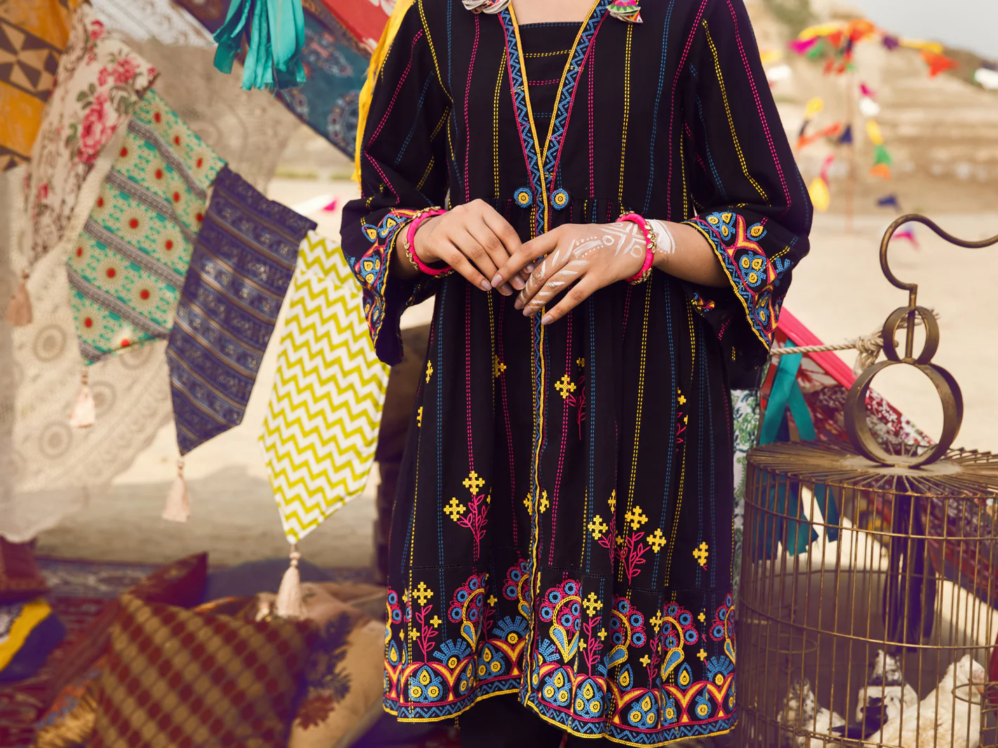 Black Yarn Dyed Tunic - AWP-LK-315A - Image 3