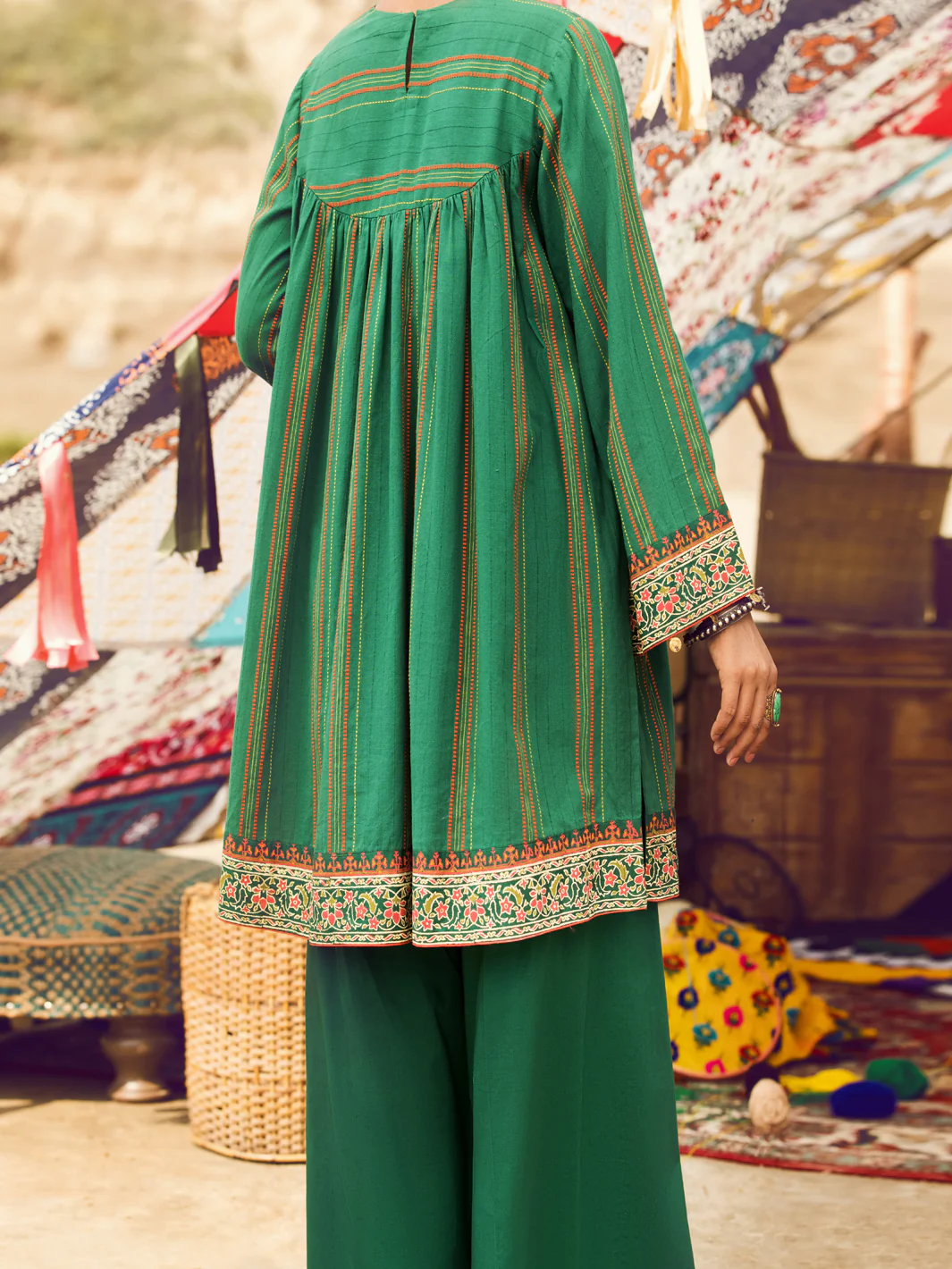 Green Yarn Dyed Tunic - AWP-LK-316 - Image 3