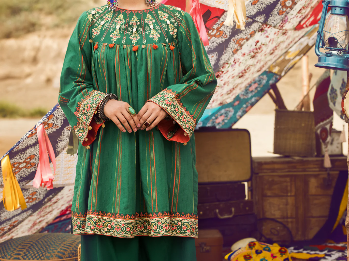 Green Yarn Dyed Tunic - AWP-LK-316 - Image 4