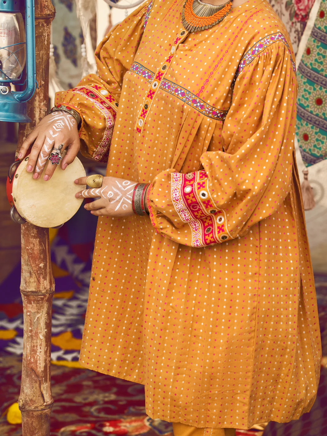 Mustard Yarn Dyed Tunic - AWP-LK-319A - Image 2