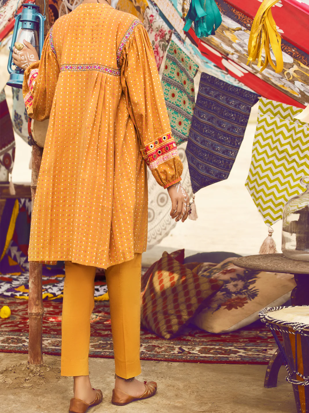 Mustard Yarn Dyed Tunic - AWP-LK-319A - Image 3