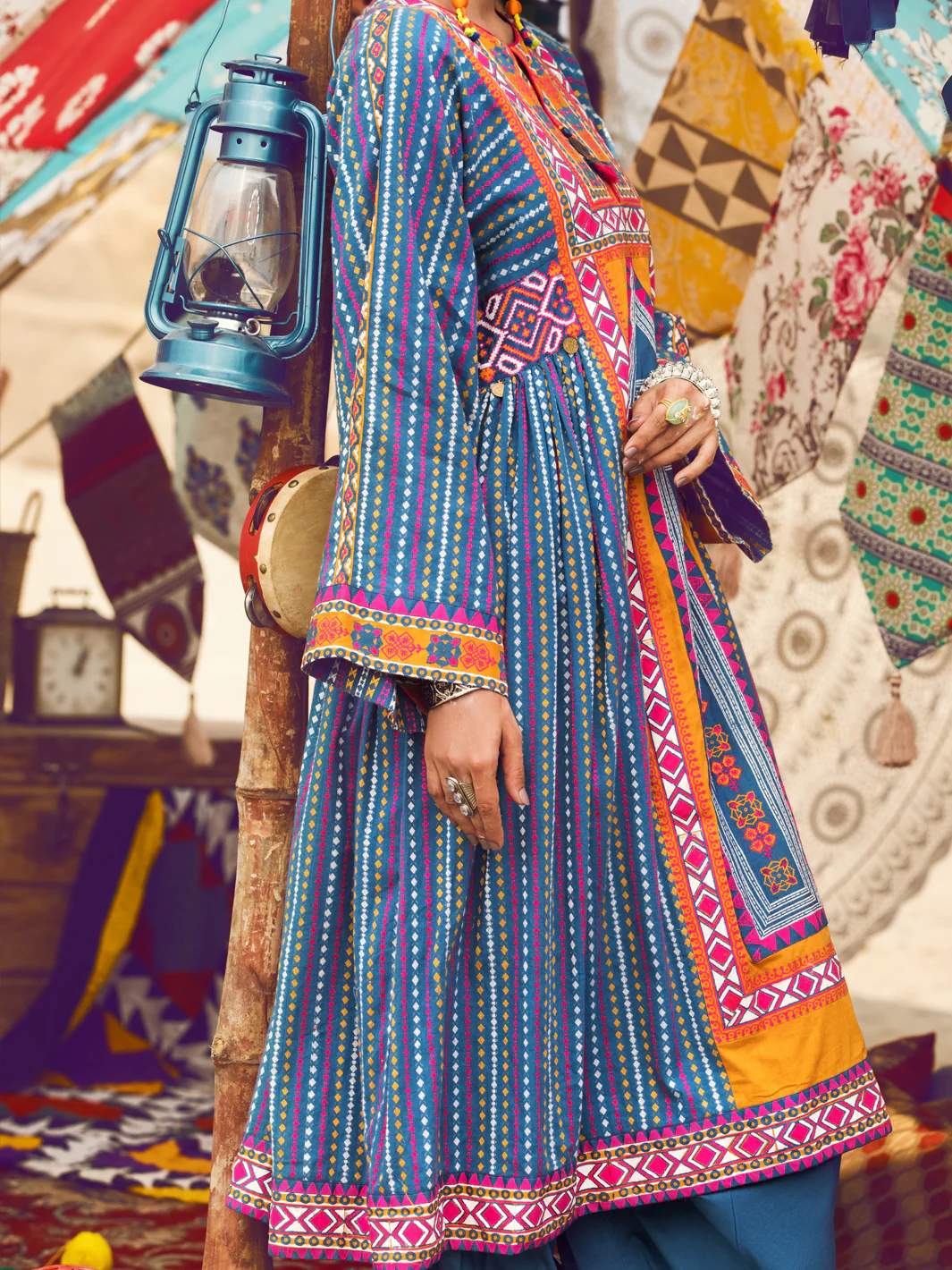 Blue Yarn Dyed Tunic - AWP-LK-320 - Image 4